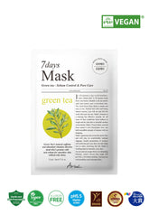 Ariul 7 Days Mask Green Tea S - Sebum Kontrolüne Yardımcı & Gözenek Arındırıcı Vegan Kağıt Maske