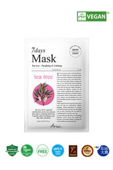 Ariul 7 Days Mask Tea Tree M - Çay Ağacı Özlü Sivilce Karşıtı Arındırıcı Vegan Kağıt Maske