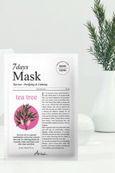 Ariul 7 Days Mask Tea Tree M - Çay Ağacı Özlü Sivilce Karşıtı Arındırıcı Vegan Kağıt Maske