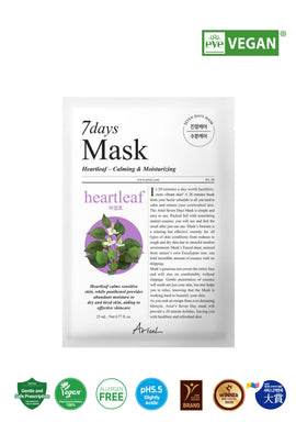 Ariul 7 Days Mask Heartleaf P - Yatıştırıcı & Nemlendirici Kalp Yaprağı Özlü Vegan Kağıt Maske