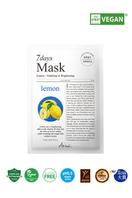 Ariul 7 Days Mask Lemon C - Canlandırıcı ve Aydınlatıcı Limon Özlü Vegan Kağıt Mask