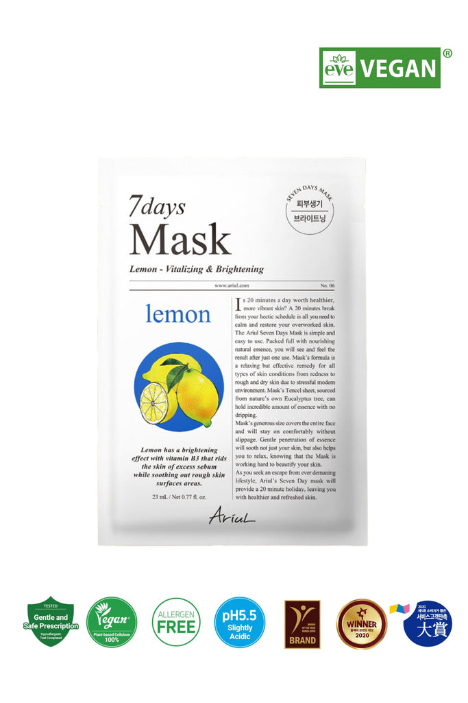 Ariul 7 Days Mask Lemon C - Canlandırıcı ve Aydınlatıcı Limon Özlü Veg