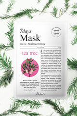 Ariul 7 Days Mask Tea Tree M - Çay Ağacı Özlü Sivilce Karşıtı Arındırıcı Vegan Kağıt Maske