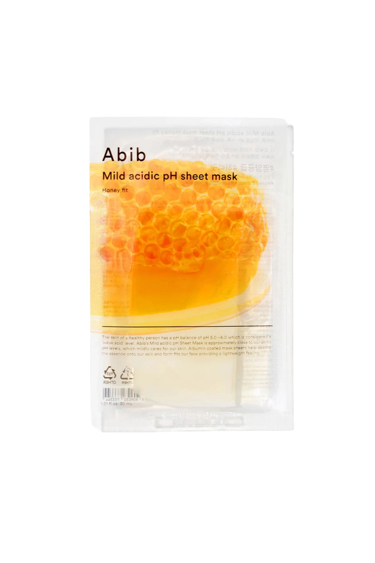 Abib Mild Acidic pH Sheet Mask Honey Fit - Bal Özlü Yoğun Nemlendirici Besleyici Maske