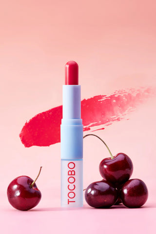 Tocobo Glass Tinted Lip Balm 011 Flush Cherry - Peeling Etkili & Parlatıcı Vegan Lip Balm