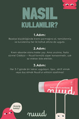 Nuud Family Pack 4 x 15ml - 72 Saat Etkili, %100 Doğal & Vegan Parfümsüz Krem Deodorant Aile Paketi