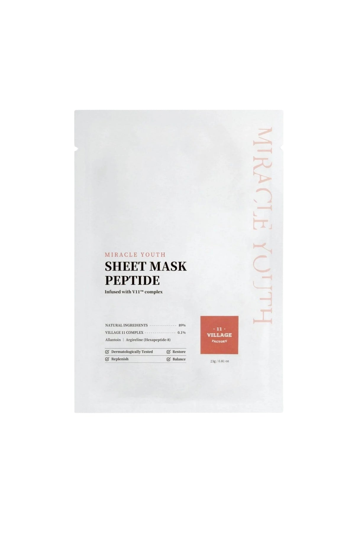 Village 11 Factory Miracle Youth Sheet Mask Peptide 23 gr – Peptit Maskesi