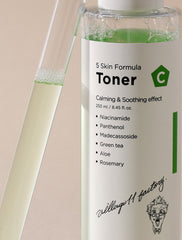 Village 11 Factory C Skin Formula Toner 250ml - Anında Yatıştıran ve Ton Dengeleyen Cica & Yeşil Çay Tonik