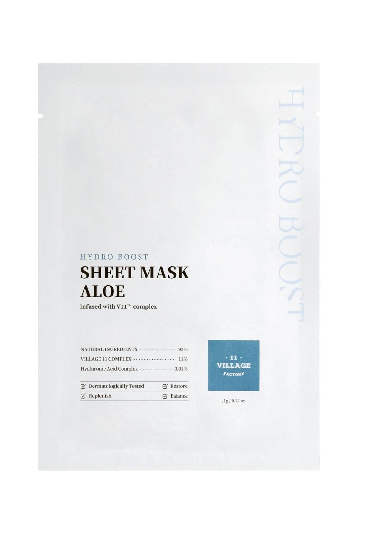 Village 11 Factory Hydro Boost Sheet Mask Aloe 21 gr – Vegan Aloe Vera Maskesi